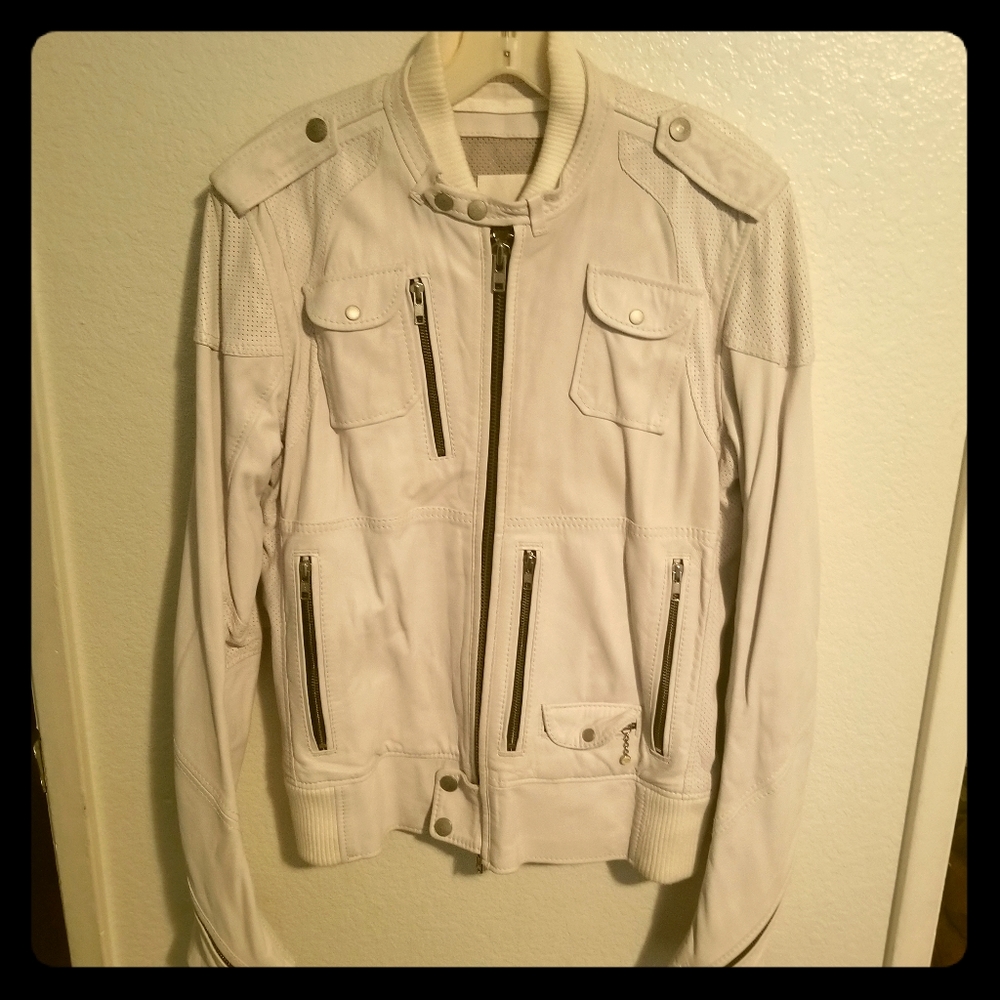 Limited Edition Diesel White Leather Jacket